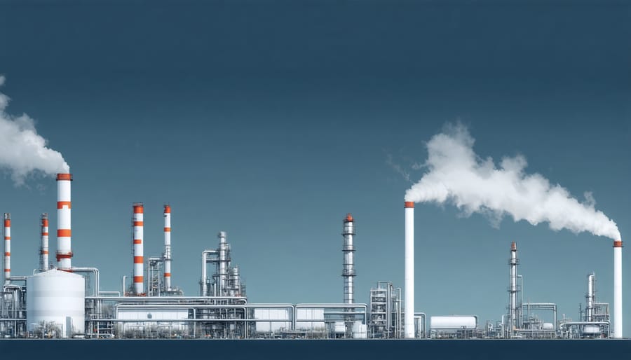 Bar chart showing carbon emissions breakdown by Australian industrial sectors including manufacturing, mining, and food processing