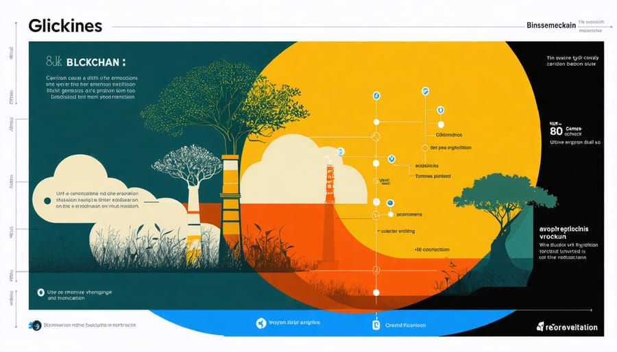 Data visualization of carbon footprint reduction achieved through blockchain-enabled solar projects