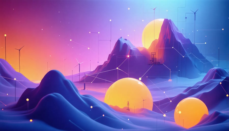 Interactive interface showing peer-to-peer renewable energy trading system