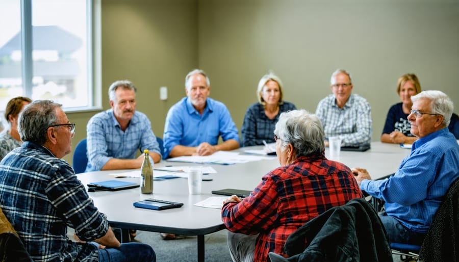 Diverse group of people participating in an energy community planning session