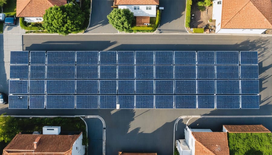 Community solar farm integrated within a residential neighborhood