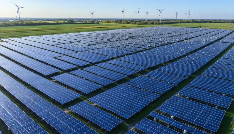 Modern renewable energy facility integrating multiple clean energy technologies
