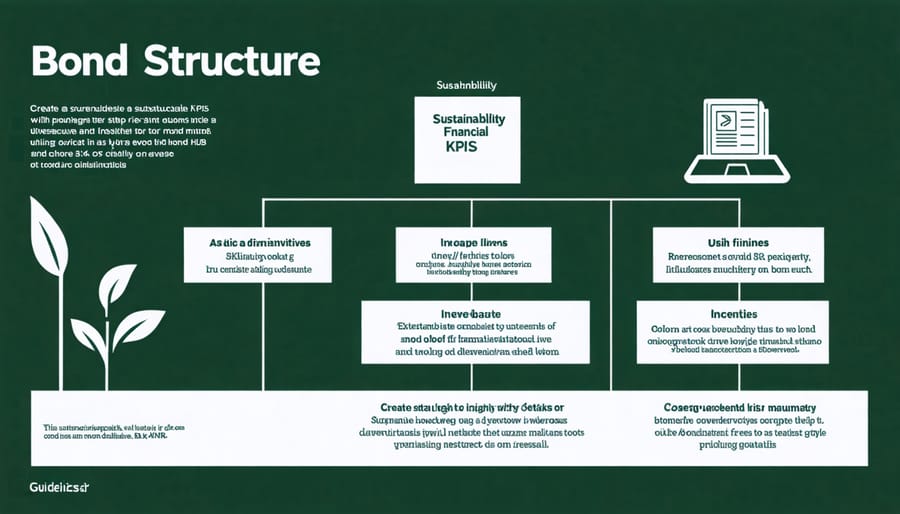 Visual diagram illustrating how sustainability-linked bonds connect financial returns with environmental targets