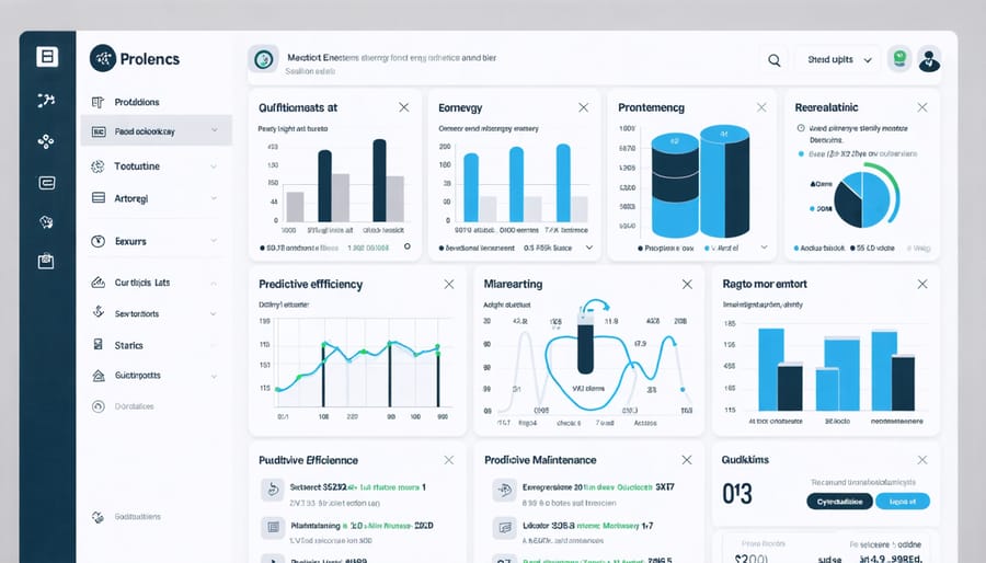 Smart factory dashboard displaying battery production metrics and AI-driven insights