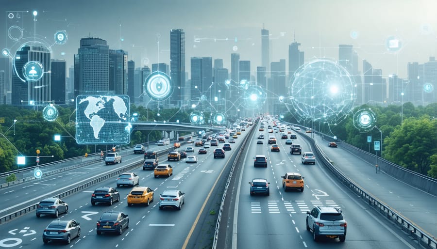 Interactive 3D visualization of smart traffic management system with data overlays