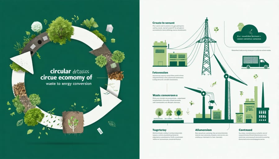 Diagram illustrating the journey of waste from collection to energy generation