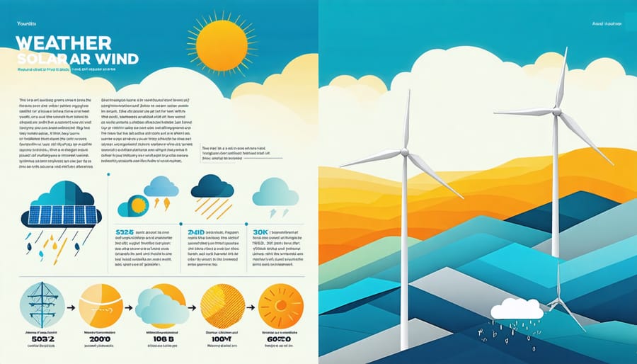 Interactive weather map overlaid with renewable energy production data