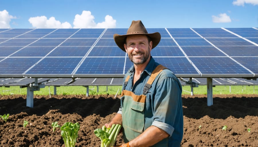 Sustainable farming practices in Australia combining agriculture and renewable energy