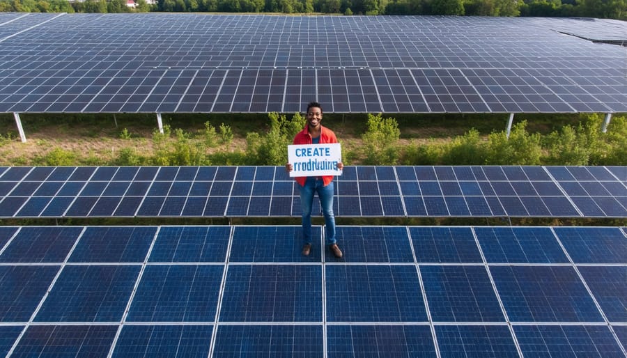 Community members celebrating the launch of a crowdfunded solar farm installation