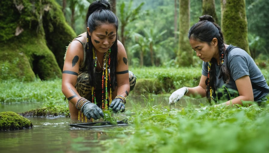 Aboriginal rangers and environmental scientists collaborating on carbon monitoring project