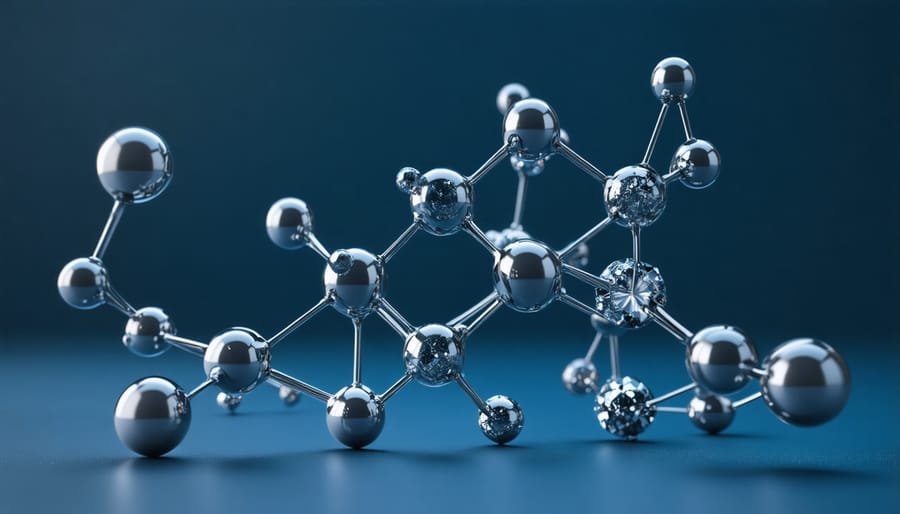 3D molecular model comparing q-carbon's structure with other carbon forms