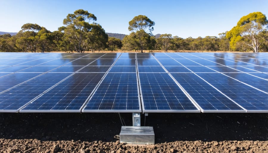 Agricultural facility with solar panels and integrated IoT energy monitoring equipment