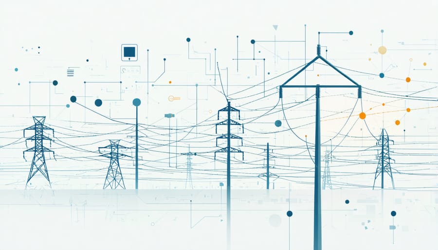 Diagram highlighting vulnerable points and cybersecurity threats in smart energy systems