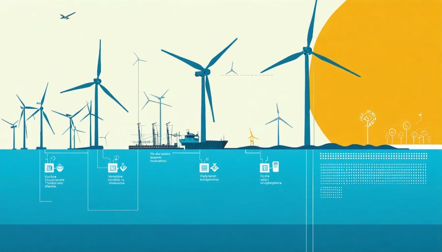Wind turbines connected to hydrogen production system diagram