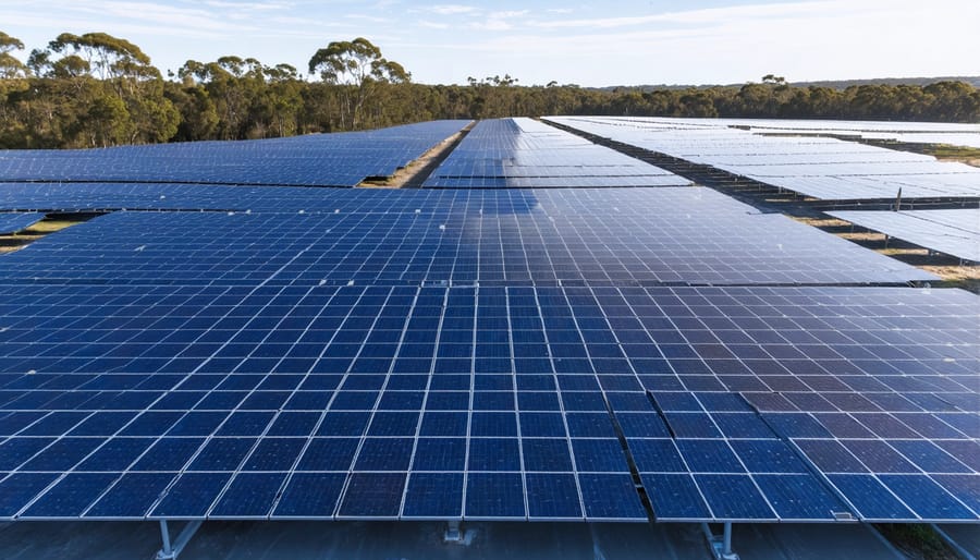 Large-scale solar installation in Australia showcasing modern grid connection infrastructure