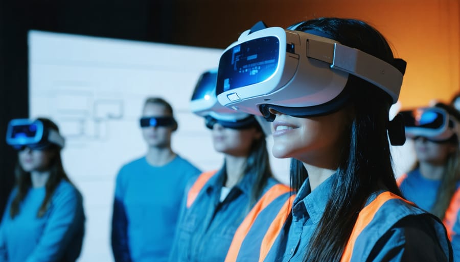 Energy workers learning digital skills through virtual reality training simulation