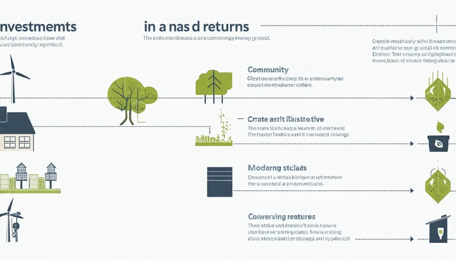 Visual diagram of community energy cooperative financial structure and benefits