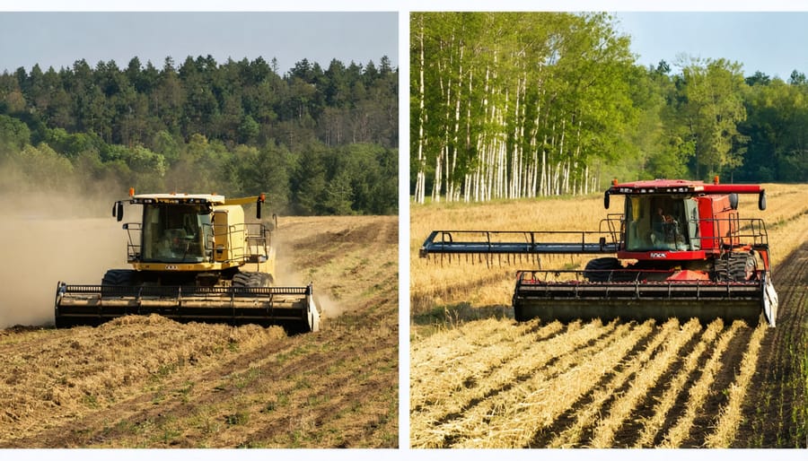 Side-by-side comparison of sustainable biomass collection and thriving native ecosystem