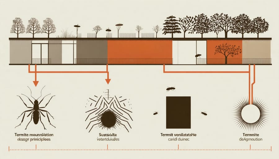 Comparative diagram of termite mound airflow system and its application in green architecture
