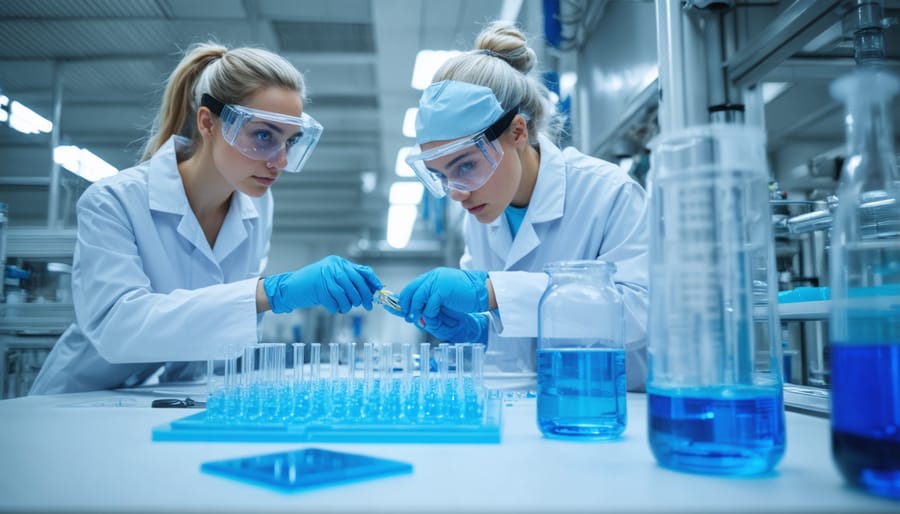 Australian researchers developing eco-friendly battery technology in a laboratory setting