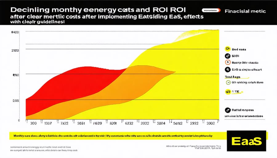 Financial chart demonstrating energy cost savings and return on investment with EaaS implementation
