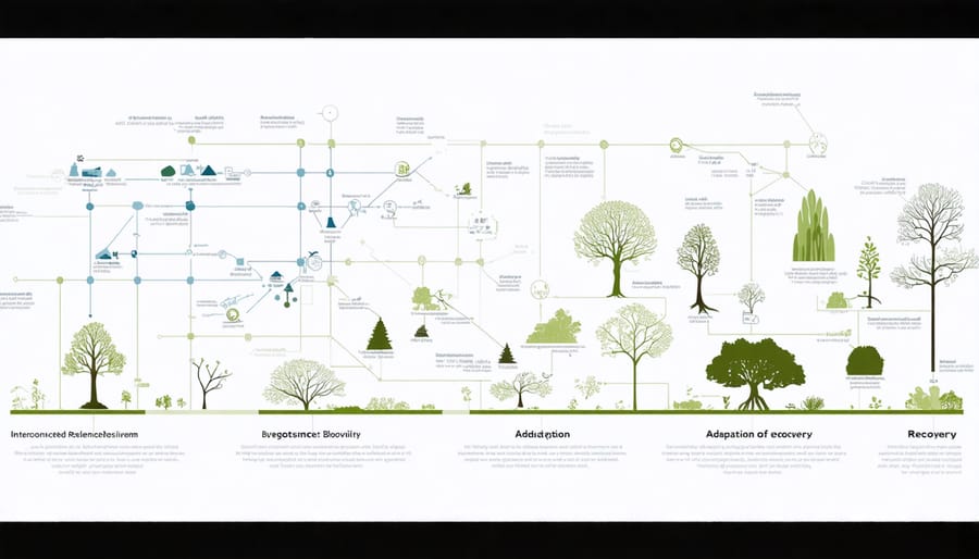 Diagram illustrating key components of biological resilience in ecosystems