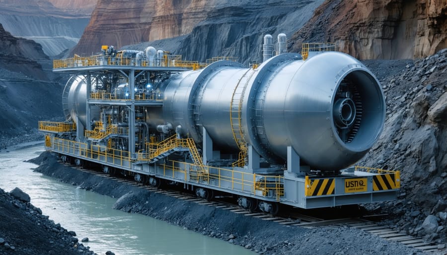 Industrial hydrogen fuel cell equipment in mining facility setting