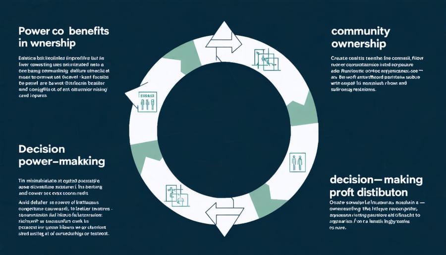 Circular diagram illustrating power cooperative structure and community benefits