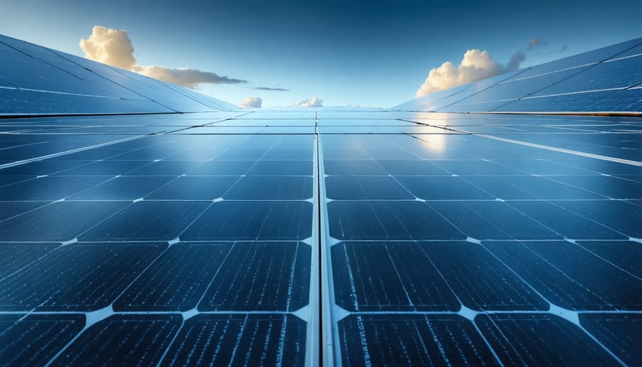 Professional handshake at renewable energy construction site