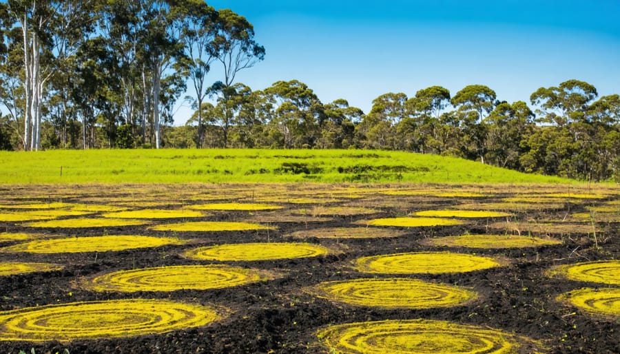 Modern bioenergy processing facility surrounded by agricultural landscape
