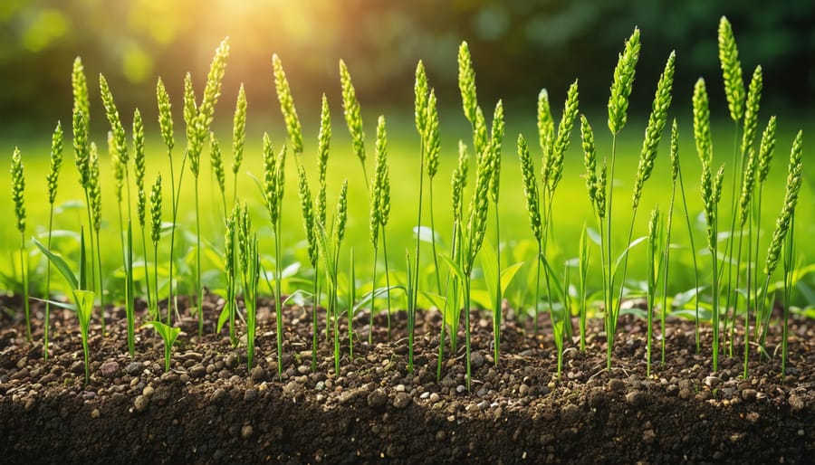 Close-up of healthy perennial grass energy crop growing in Australian farmland