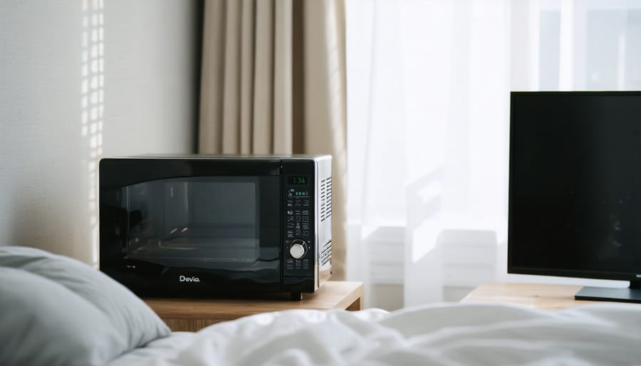 Close-up of hand switching off power board showing simple energy-saving habit