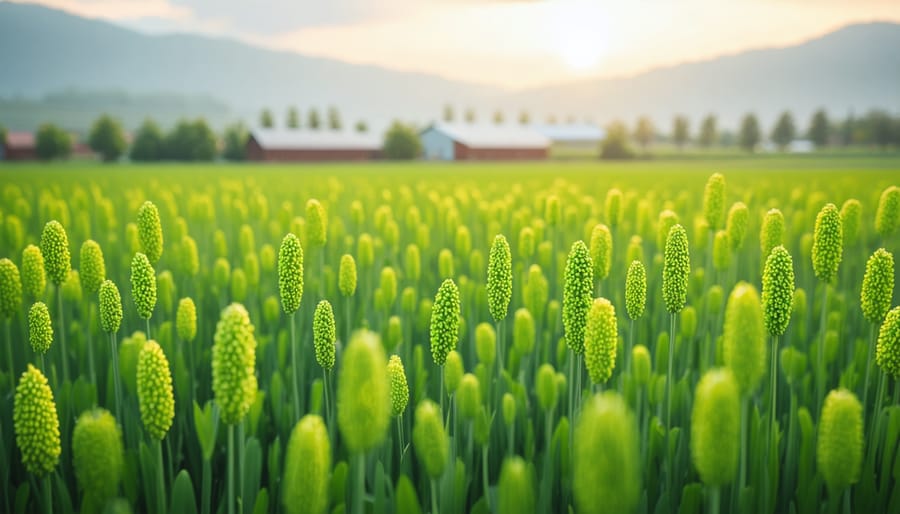 Australian farmer reviewing loan application documents at desk in farm office