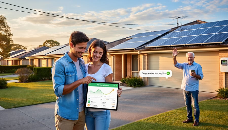 Australian suburban home with solar panels on roof in residential neighborhood