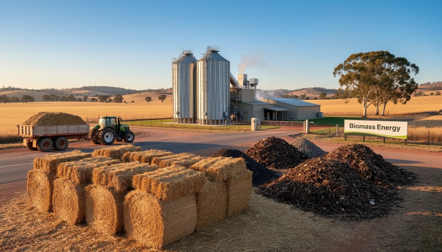 Close-up of composted agricultural biomass material and soil showing organic matter