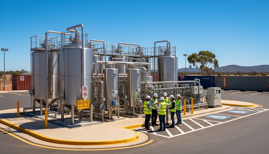 Aerial view of Australian biodiesel production facility surrounded by farmland