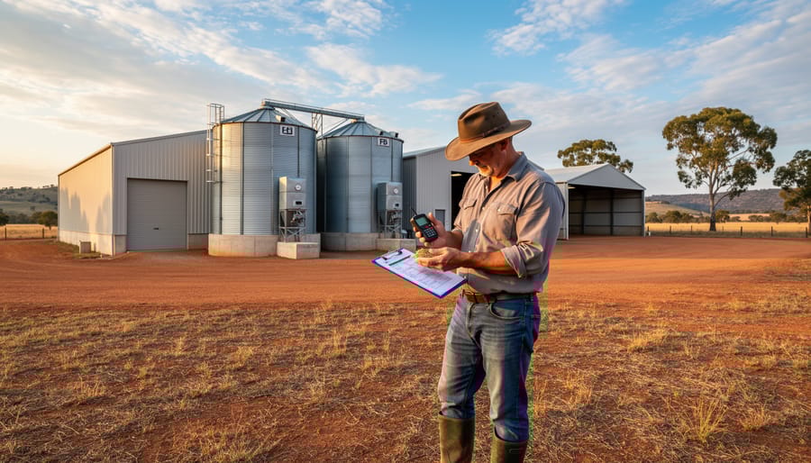 Organized storage of bundled crop residue and hay bales in modern farm facility