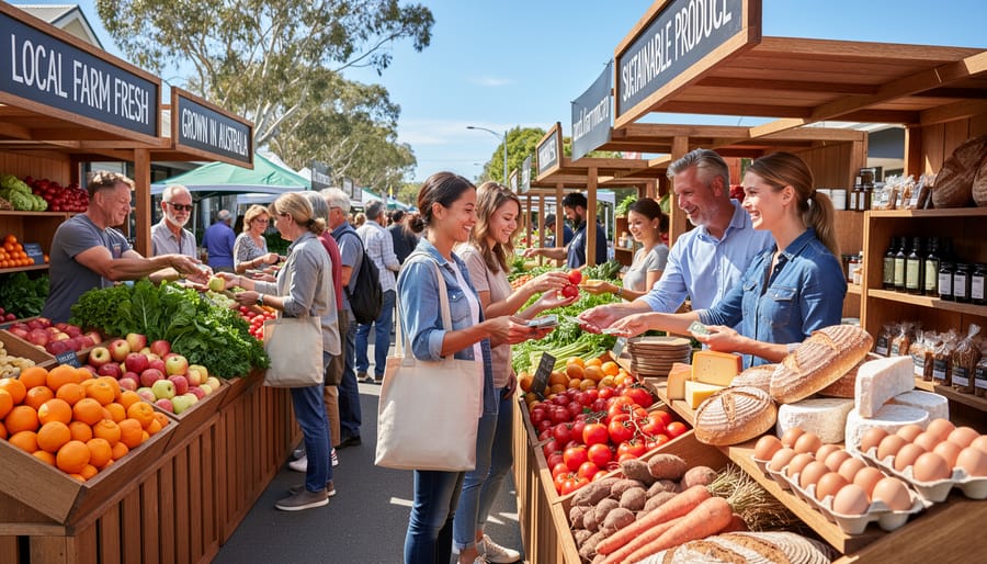 Farmer's hands holding freshly harvested vegetables at outdoor market