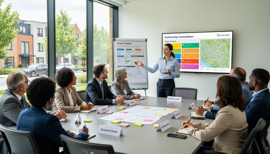 Community consultation meeting between biomass project developers and local residents