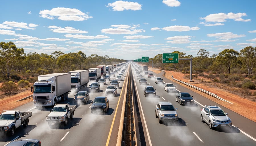 Diesel fuel being pumped into commercial truck tank