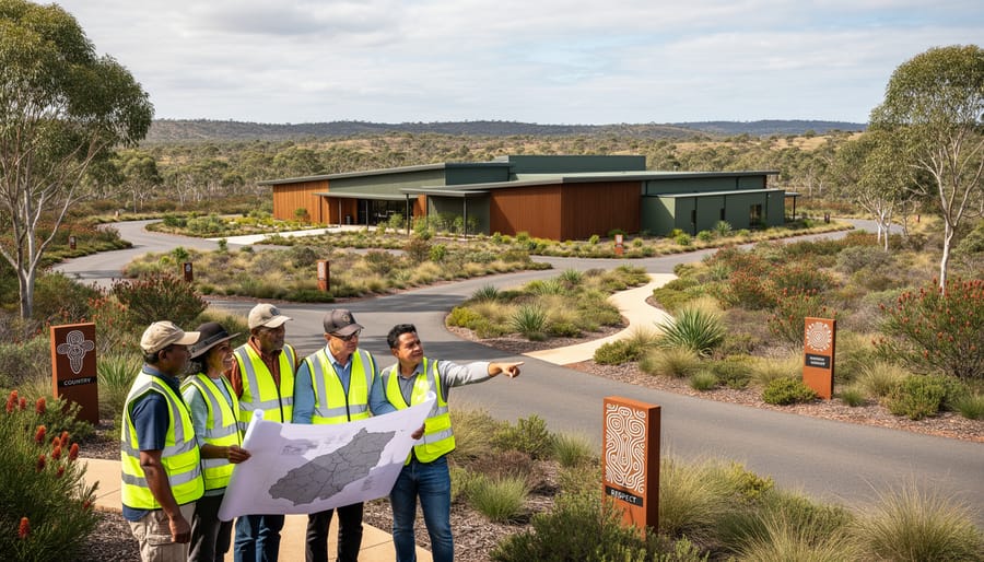 Bioenergy facility integrated into natural Australian landscape with native vegetation