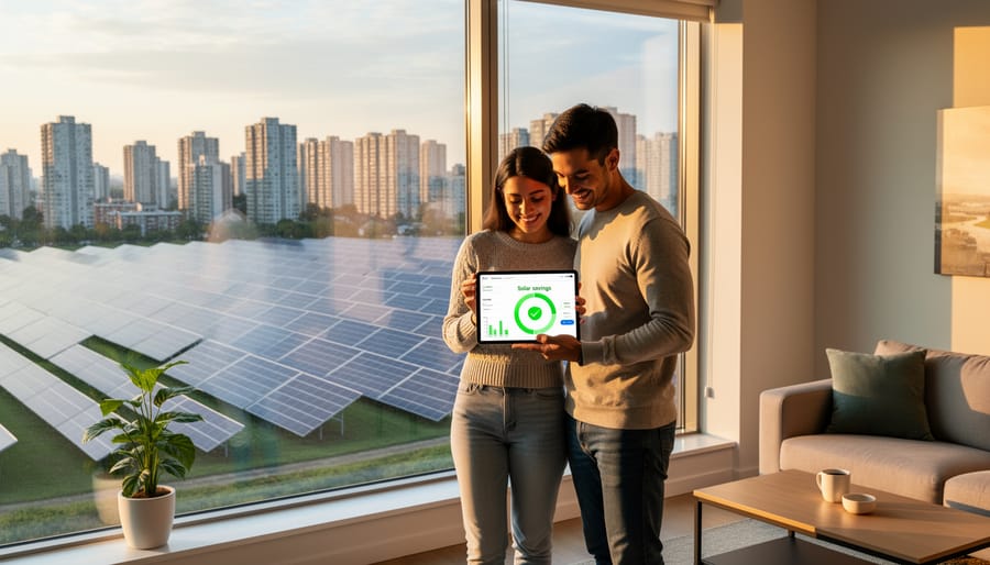 Australian family on apartment balcony representing renters who benefit from community solar programs