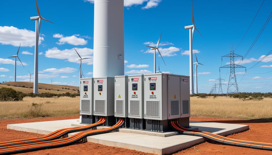Industrial grid tie inverter equipment installed at wind turbine base