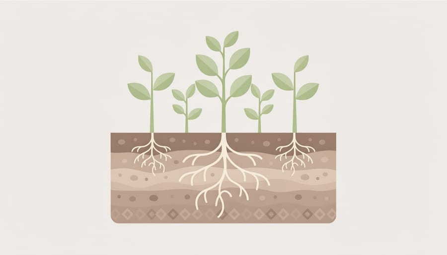 Farmer’s gloved hands holding dark fertile soil with visible roots and crumb structure