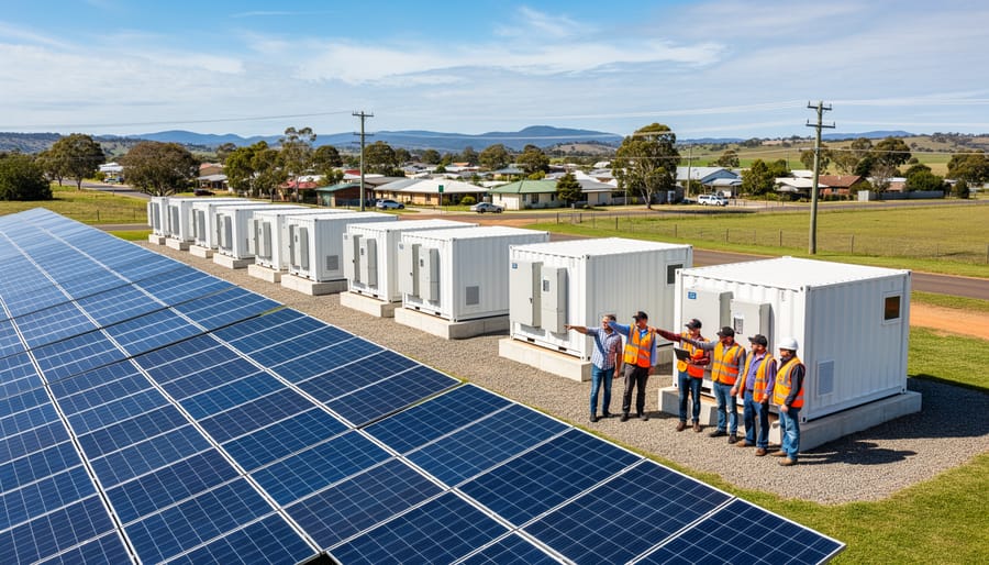Residents near a community solar and battery storage microgrid installation